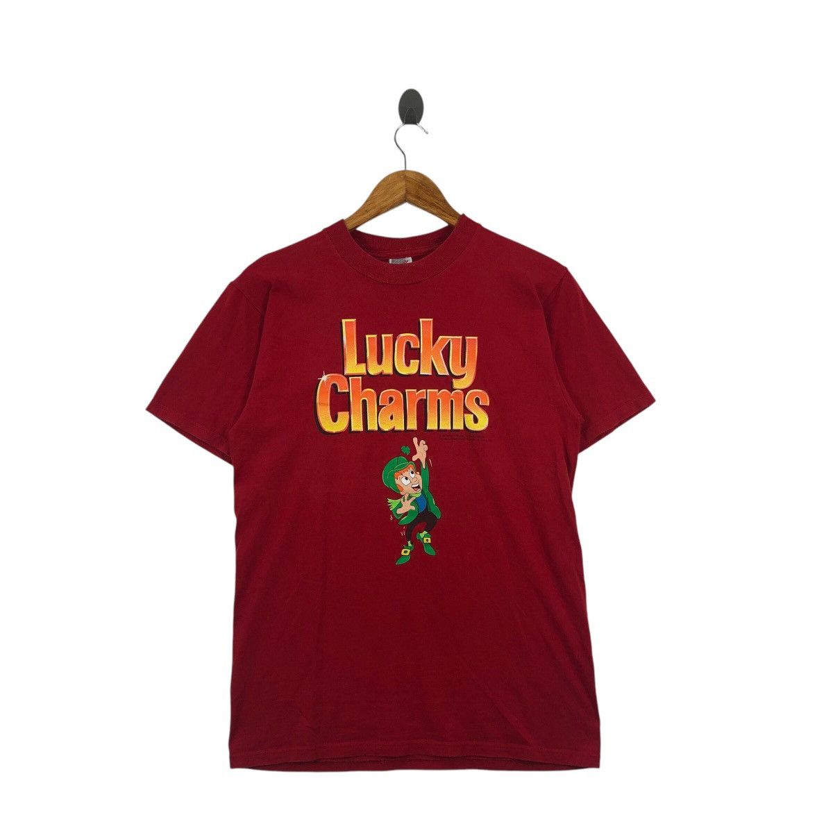 Lucky Brand × Vintage Vintage 90s Food Brand LUCKY CHARMS Rainbow T-Shirt Size US M / EU 48-50 / 2 - 1 Thumbnail