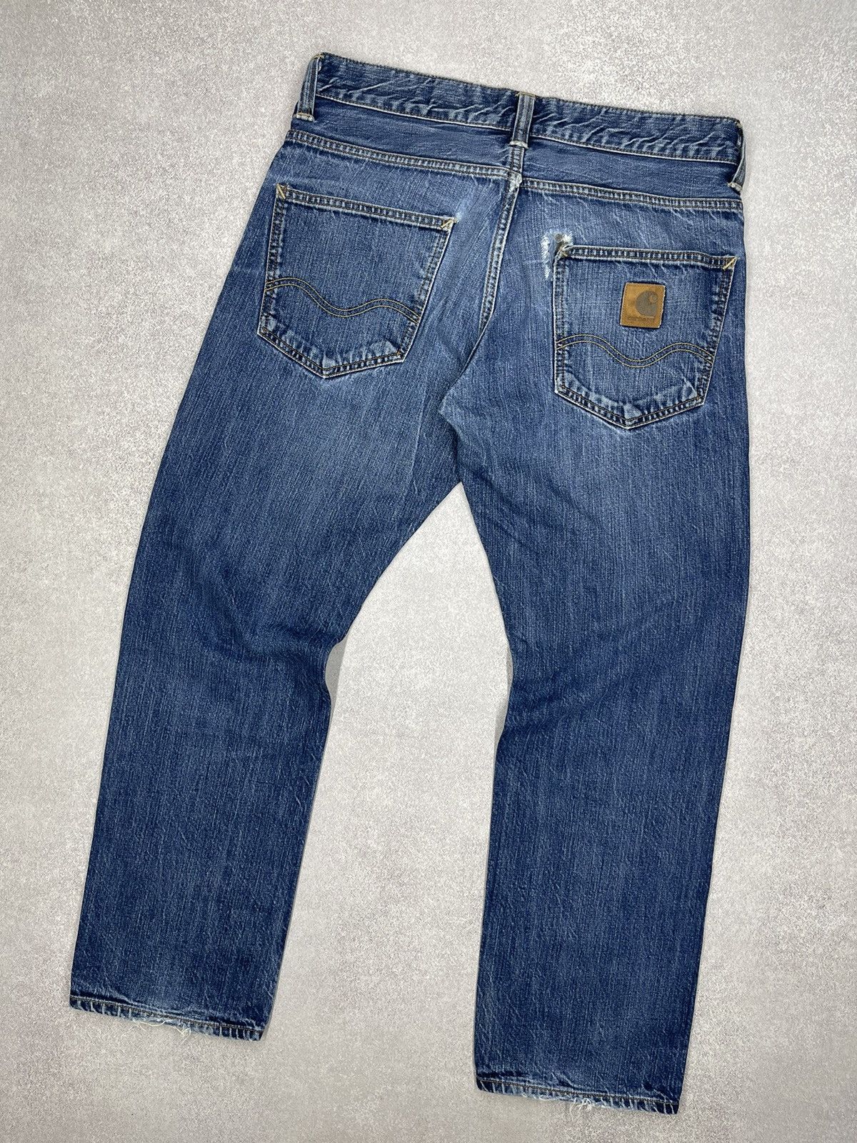 Vintage Carhartt Bronco Denim Jeans Blue Y2K Size 32