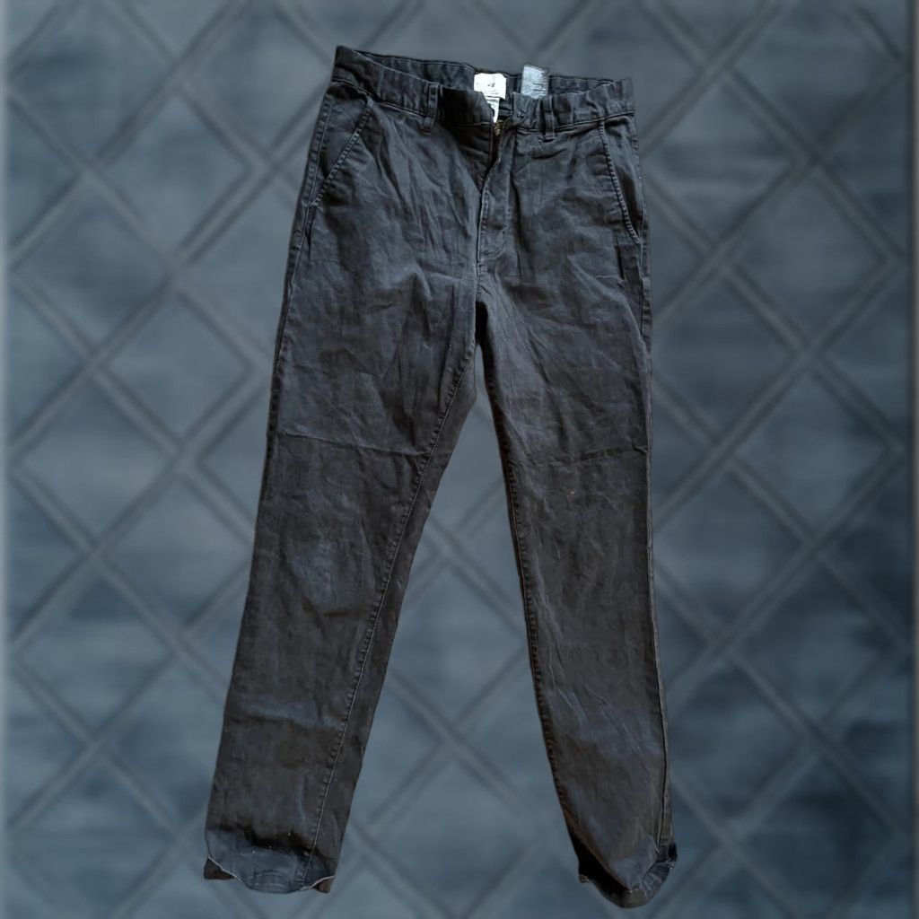 H&M H&M Men Chino Pants 29x32 Black Cotton Slim Fit Straight Leg Flat Front Casual Size US 29 - 1 Thumbnail