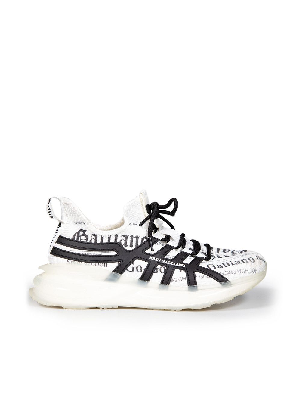image of John Galliano Newspaper Print Trainers Shoes, Women's (Size 8)