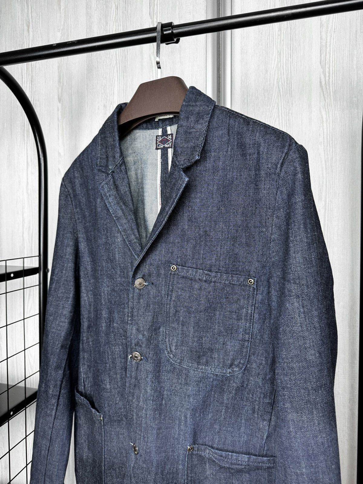 Emmett Emmett Blazer EMT Company Indigo Denim Granger Selvedge Sz S Size 38R - 4 Thumbnail