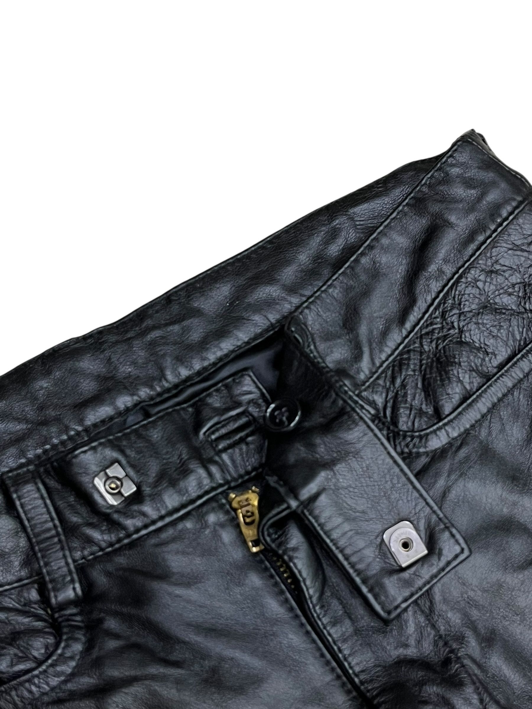 Genuine Leather 🔥90’s NICOLE MATSUDA Black Punk Flare Light Leather Pants Size US 28 / EU 44 - 6 Thumbnail
