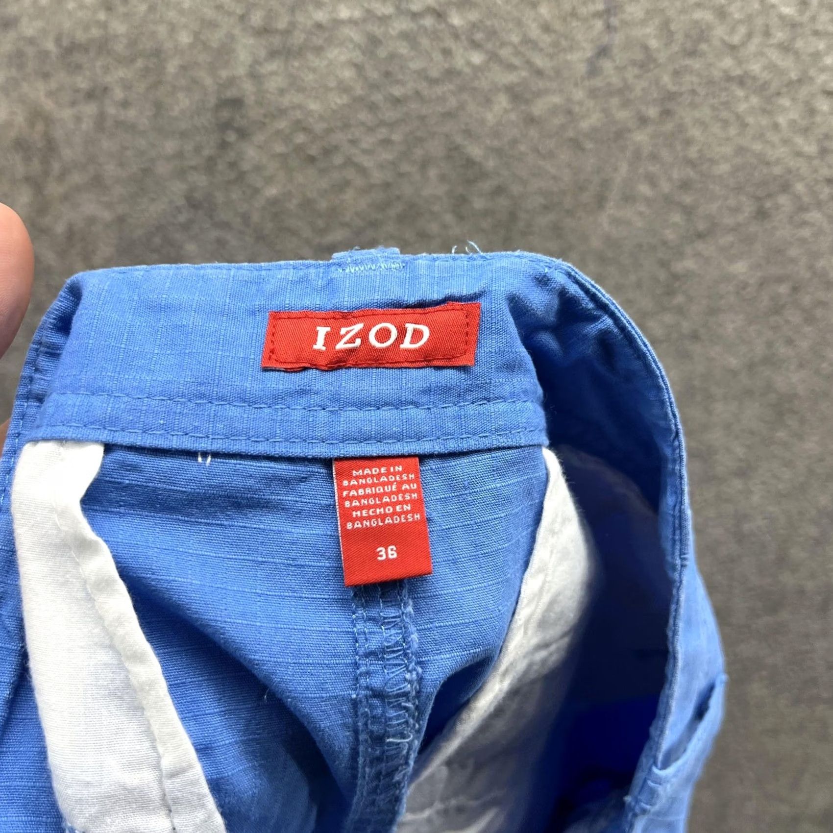 Izod Izod Cargo Shorts Mens 36 Blue 100% Cotton Pockets Casual Outdoor Walking Size US 36 / EU 52 - 3 Thumbnail