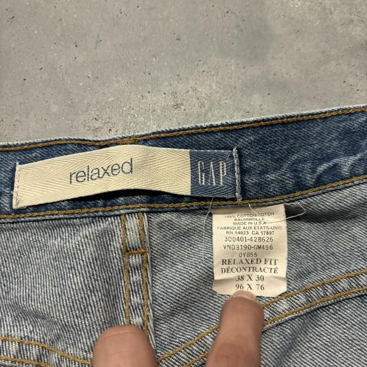 Gap × Vintage Crazy Vintage 90s Medium Wash Gap Made In USA Denim Jeans! Size US 38 / EU 54 - 7 Thumbnail