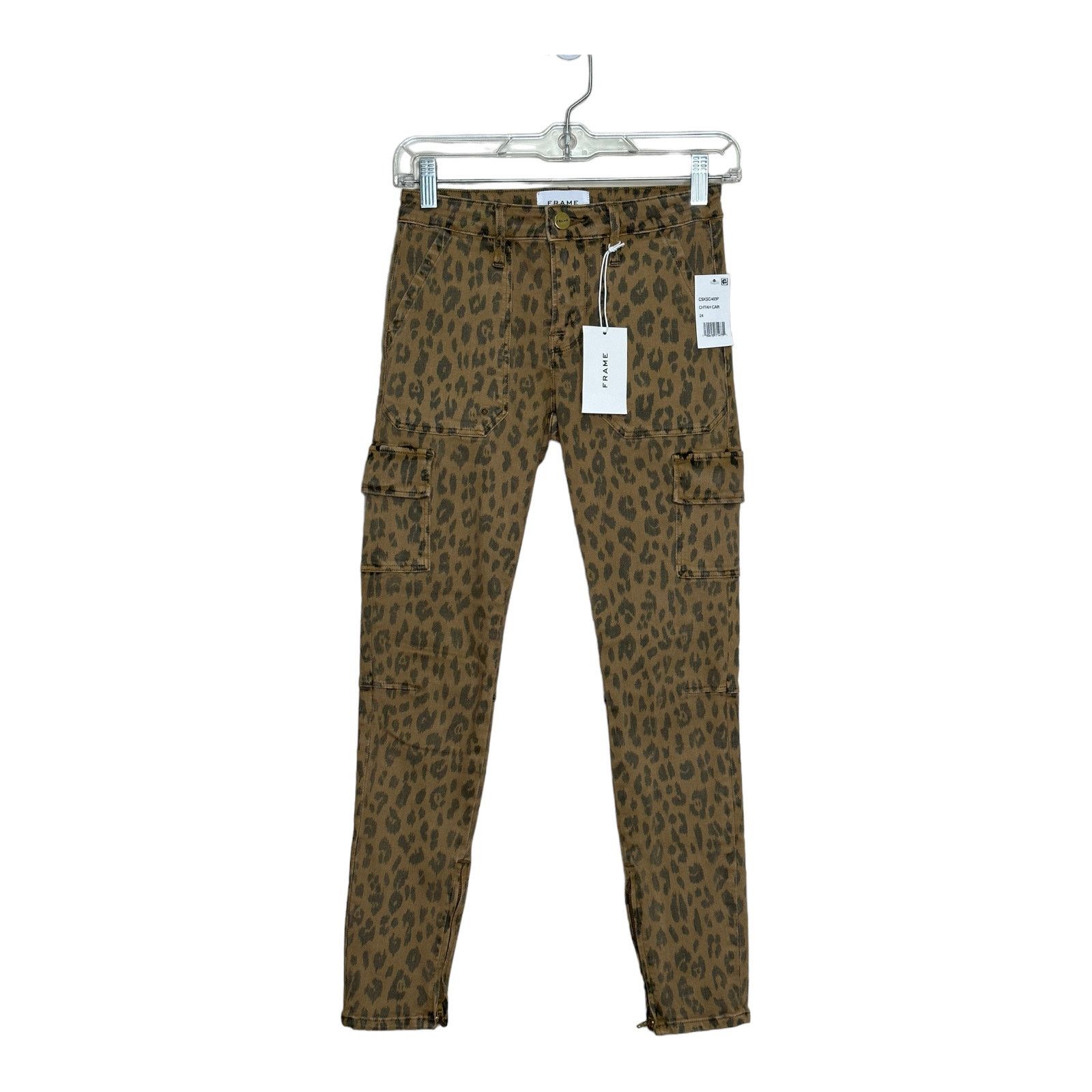 Frame FRAME beige cheetah cargo ankle jeans size 24 - 0 Size 25" / US 0 / IT 36 - 9 Thumbnail