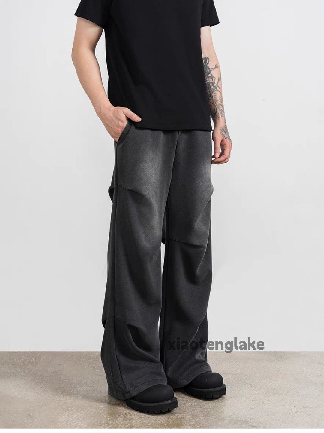 zx vintage loose baggy wide Leg hiphop pleated pants