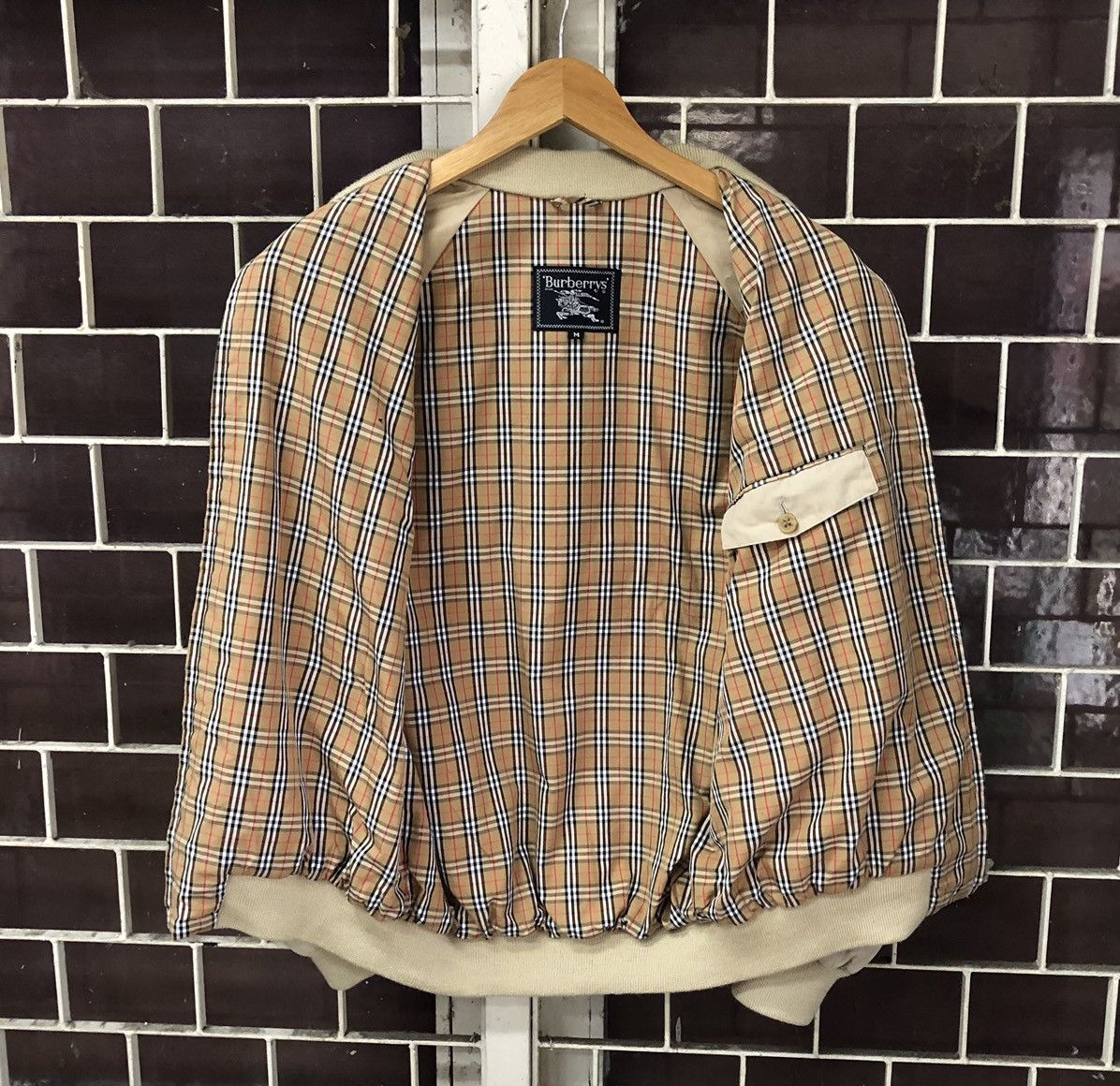 Burberry VTG Burberrys Embroidery Logo Lined Novacheck Bomber Jacket Size US M / EU 48-50 / 2 - 9 Thumbnail