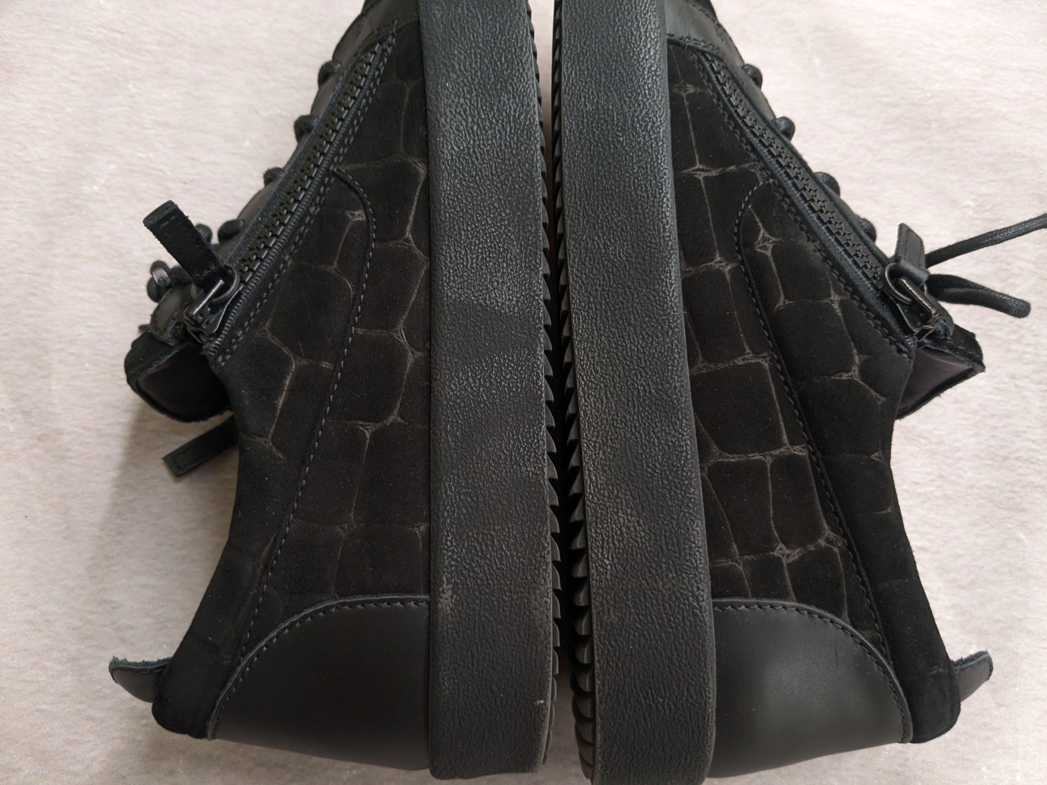 Giuseppe Zanotti Giuseppe Zanotti Sneakers Black Velvet Leather Zipper 11.5 Size US 11.5 / EU 44-45 - 12 Thumbnail