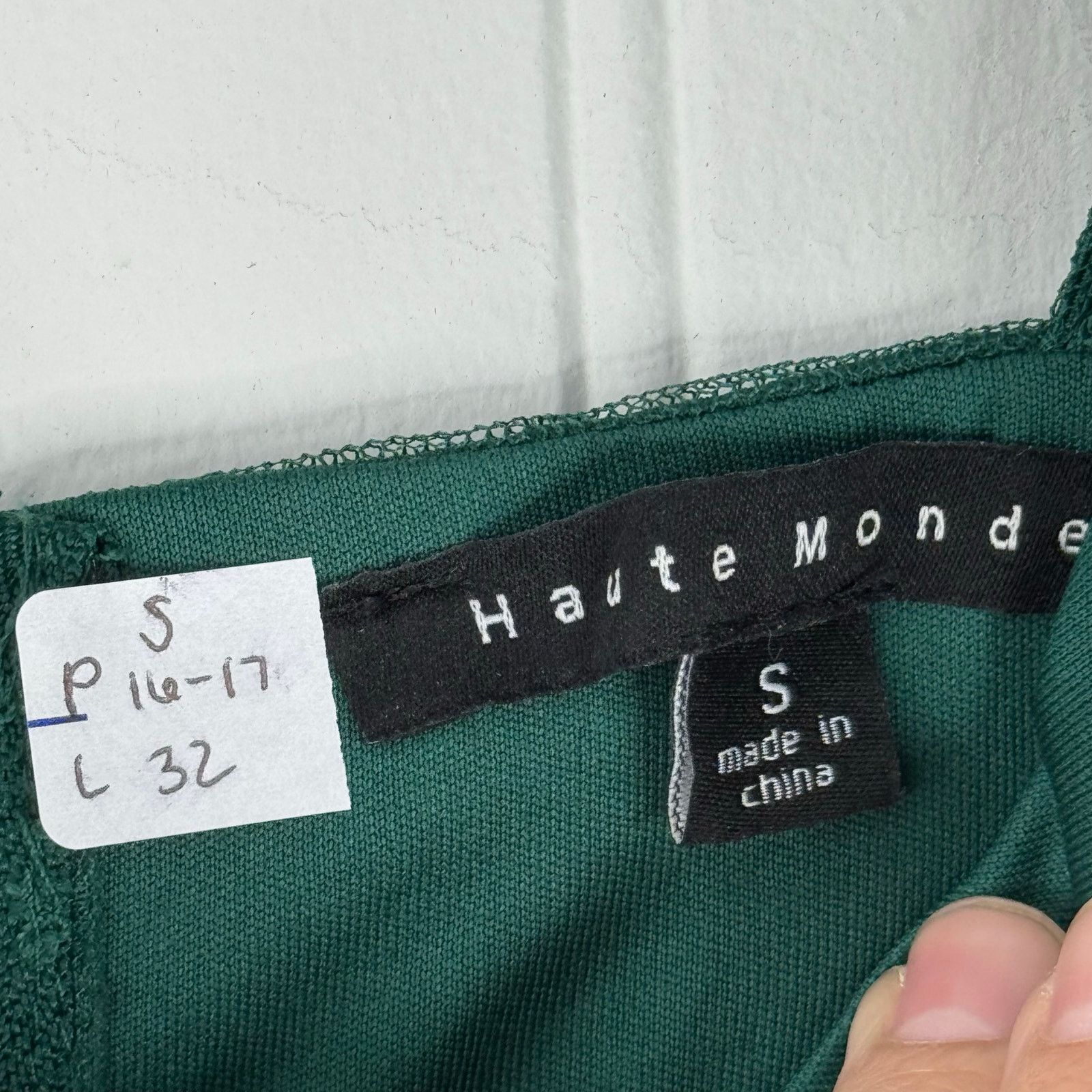 Other Haute Mondae Emerald Green Long Sleeve Polka Dot Ruched Lace Size S / US 4 / IT 40 - 5 Thumbnail