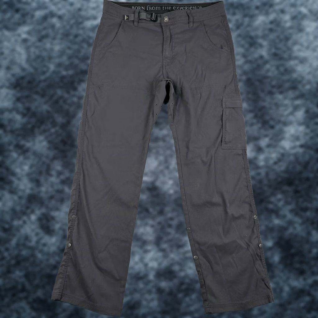 Prana Prana Zion II Pants Mens 31x30 Grey Hiking Belt Roll Snap Up Straight Stretch Size US 31 - 1 Thumbnail