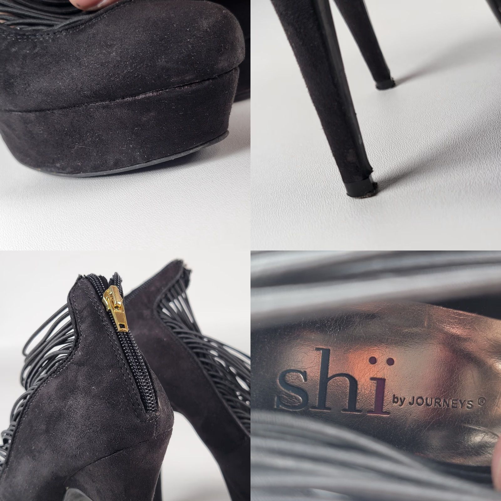 Vintage VINTAGE SHI by JOURNEY Dressy Fabric High Heel Stiletto Shoe Black 9.5 Women Party Stilettos Fabric Heel 3 in. Stiletto Shoes M Black Womens Size L / US 10 / IT 46 - 9 Thumbnail