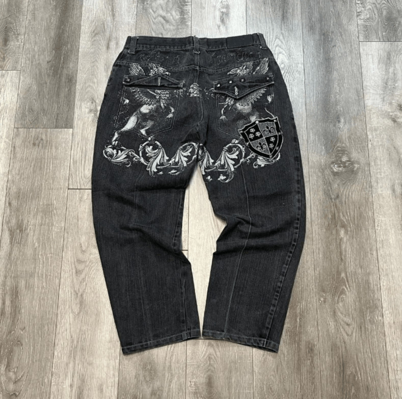 Japanese Brand Oversized Embroidered Baggy Jean Size US 36 / EU 52 - 1 Thumbnail