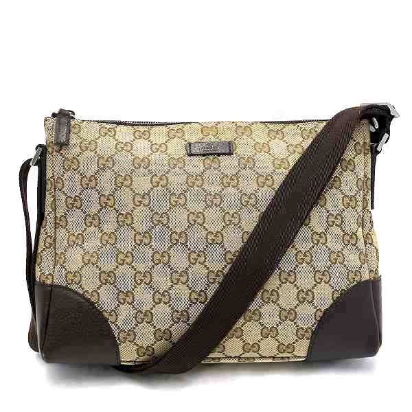 Gucci Gucci GG Canvas Shoulder Bag Canvas Crossbody Bag 114273 in Beige, Women's