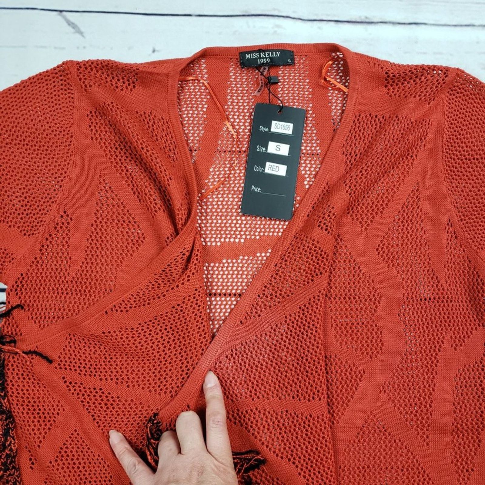 Other Miss Kelly 1999 Loose Knit Open Front Cardigan Sweater Small Size S / US 4 / IT 40 - 6 Thumbnail