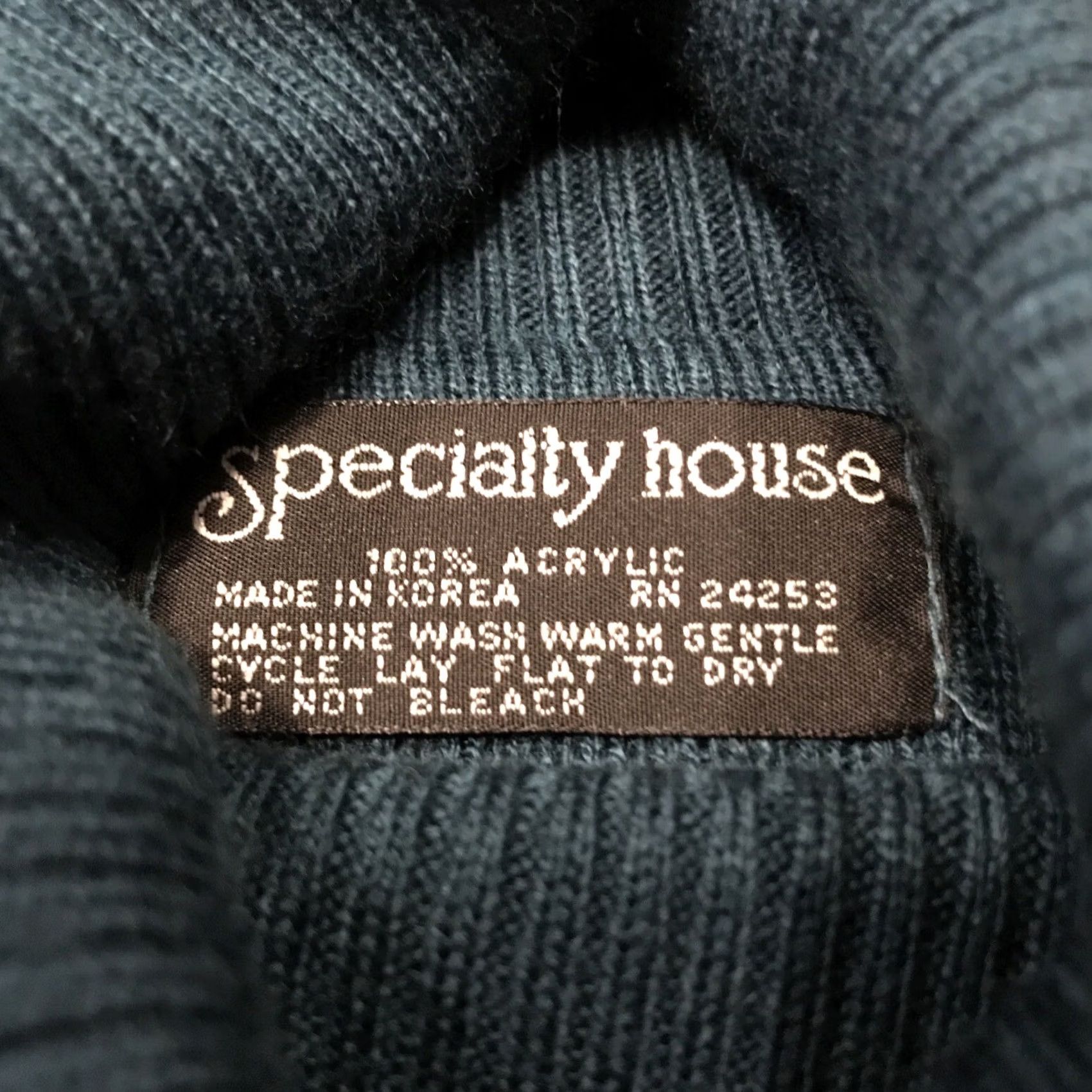 Altea VINTAGE Specialty House Shirt Crop Turtleneck M Teal Green Acrylic Mod GoGo 1980s Mens/Womens Size M / US 6-8 / IT 42-44 - 2 Thumbnail