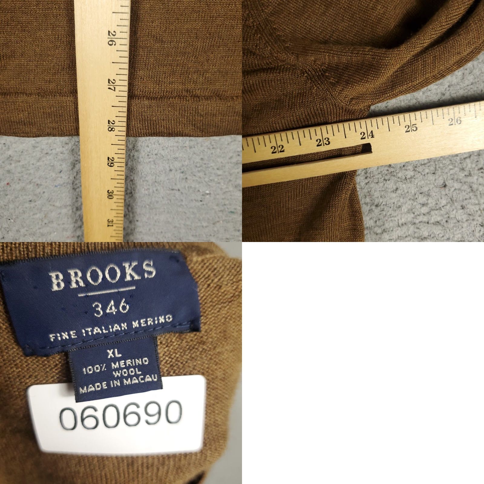 Brooks Brothers Brooks Brothers Sweater Mens XL Brown Wool Pullover Lightweight Crew Neck Size US XL / EU 56 / 4 - 8 Thumbnail