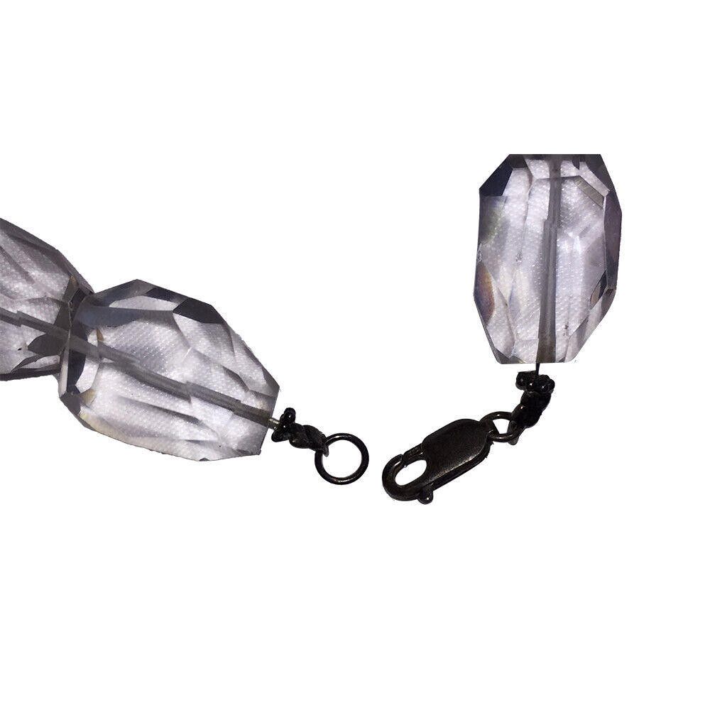 Designer Faceted Rock Crystal Quartz Bead Necklace and Sterling Clasp Size ONE SIZE - 4 Thumbnail