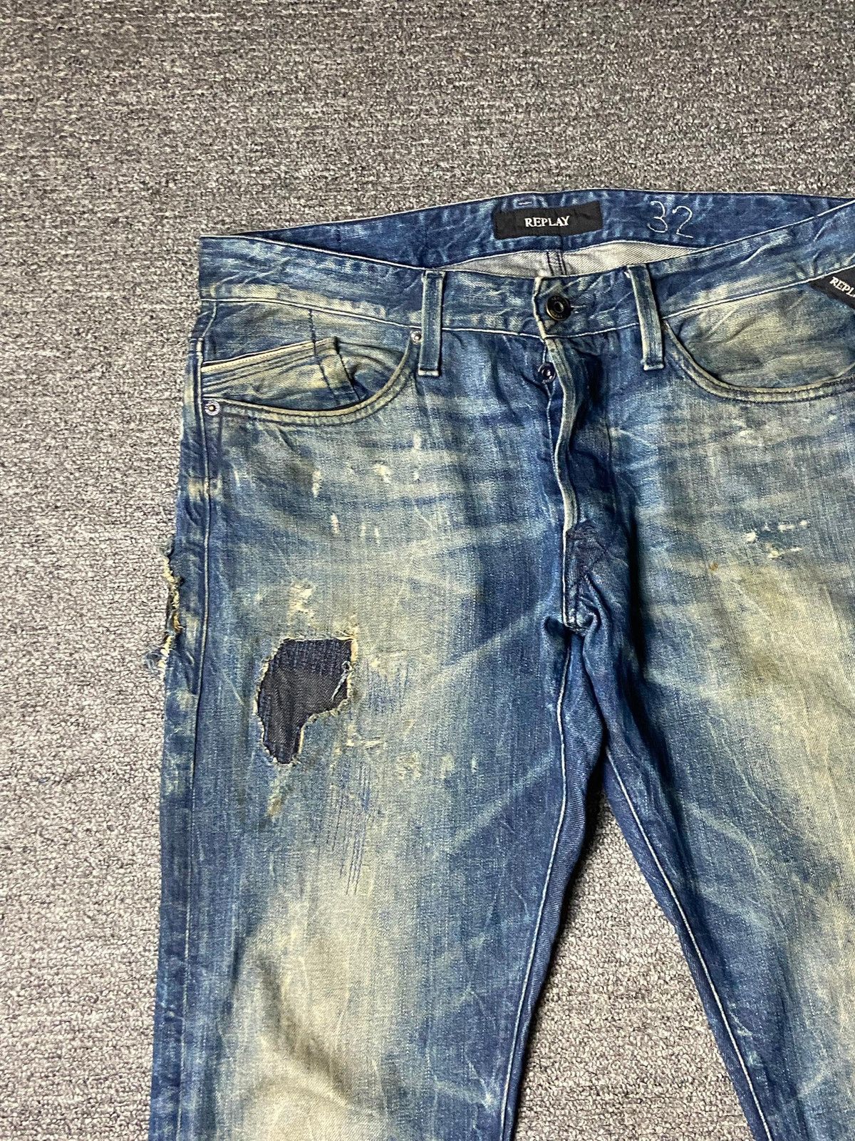 Replay REPLAY Distressed Denim Ripped Jeans (141) Size US 35 - 10 Thumbnail