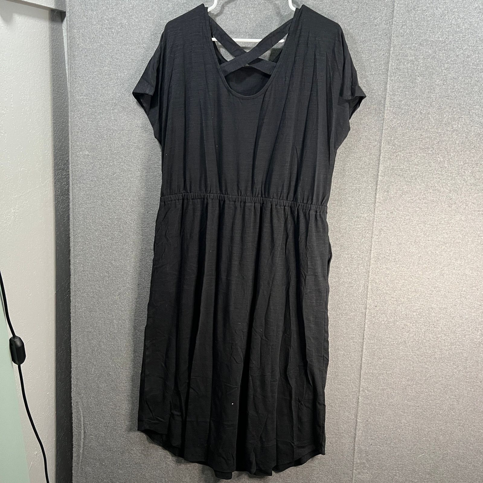 Other zuda Z-Air Slub Jersey Crosstadi Midi Dress Black Large Size L / US 10 / IT 46 - 12 Thumbnail