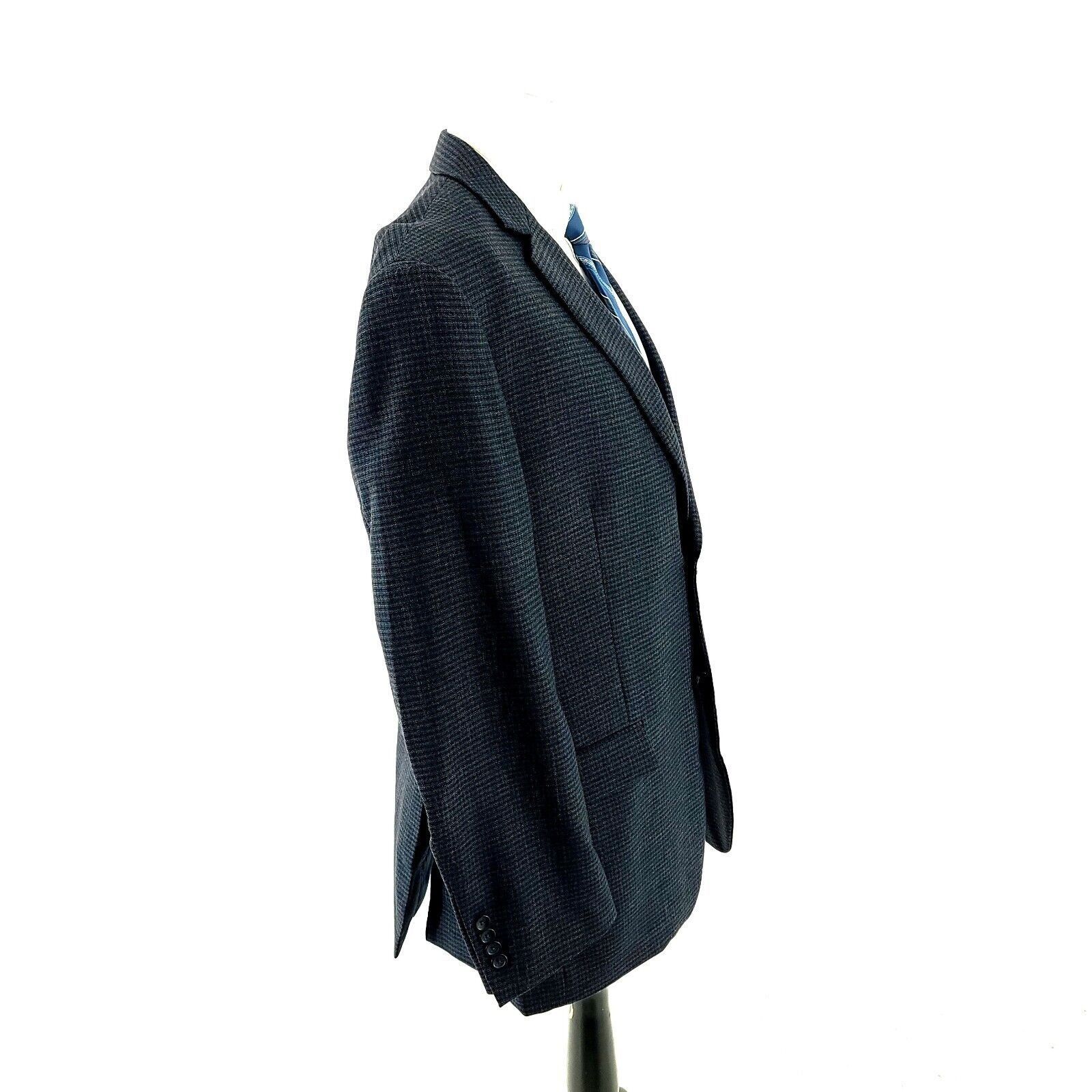 Pronto Uomo Pronto Uomo Platinum Wool 2 Button Sport Coat 42R Blue Check Size 42R - 7 Thumbnail