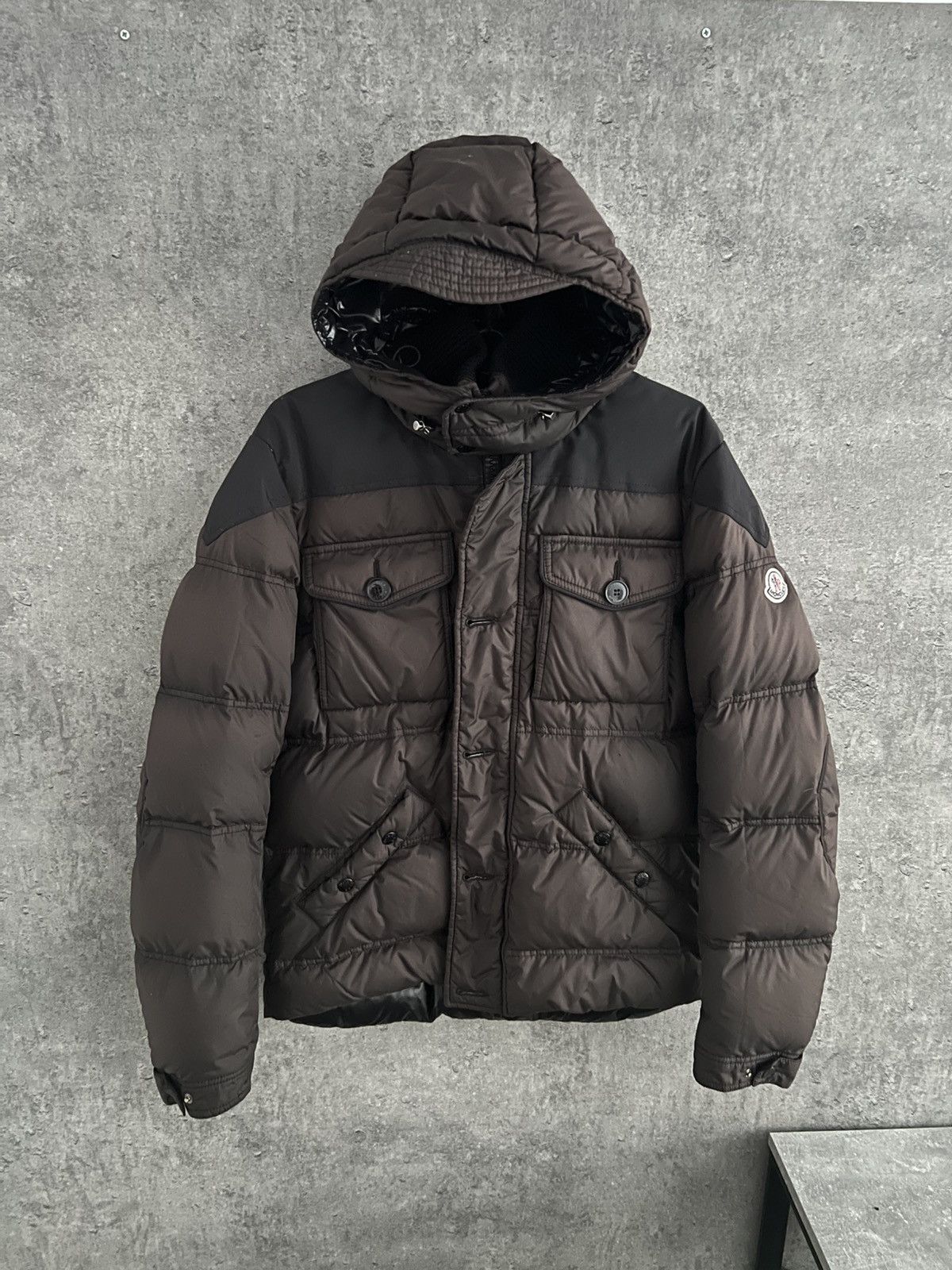 Moncler Moncler Puffer Jacket Brown Big Logo Down Size US S / EU 44-46 / 1 - 1 Thumbnail