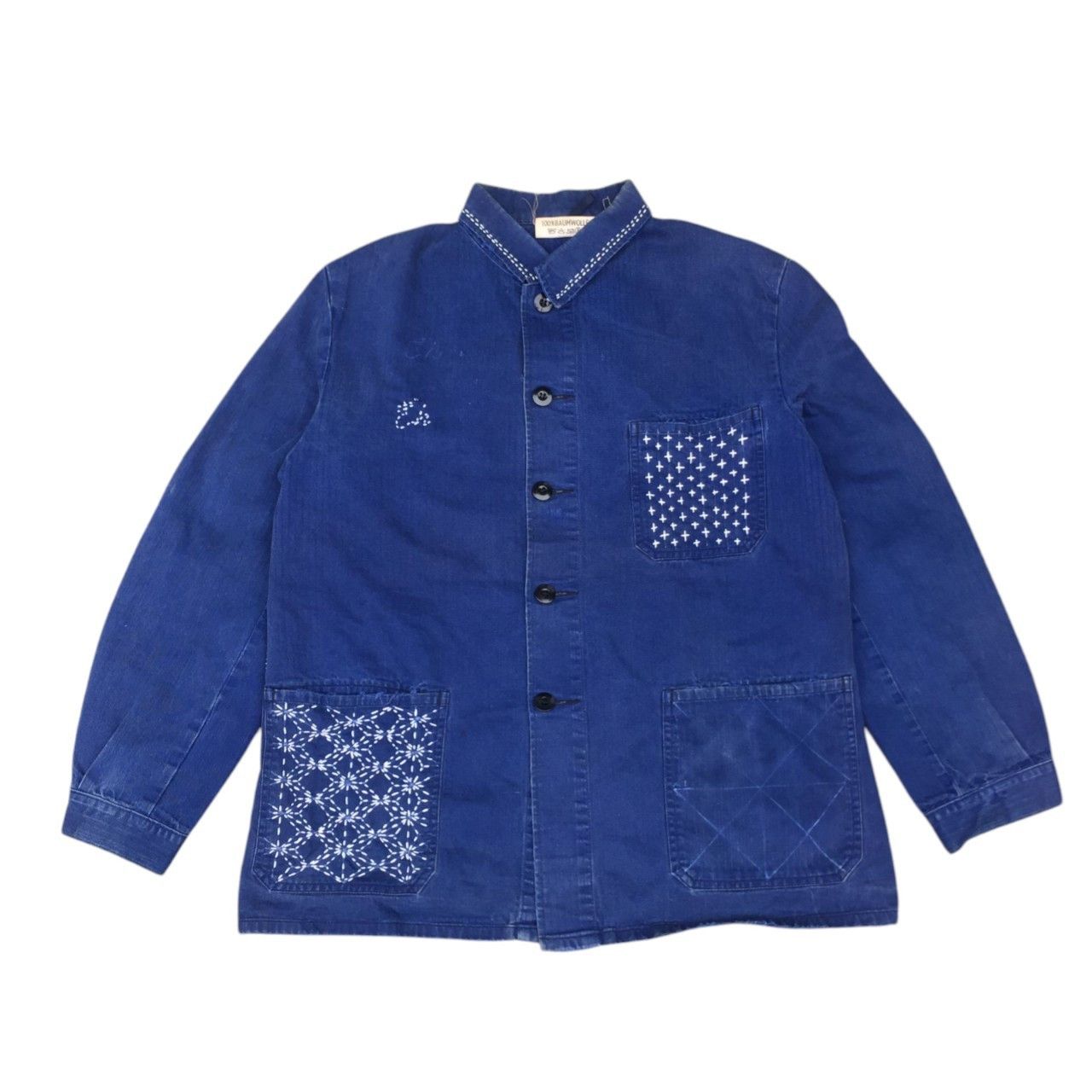 Japanese Brand × Vintage Vintage 80s Marquardt & Schulz Sashiko Handmade Denim Jacket Size US M / EU 48-50 / 2 - 2 Thumbnail
