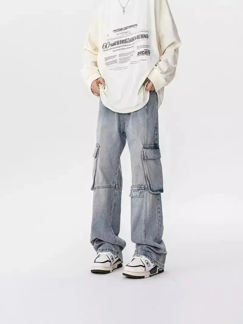 Japanese Brand Retro loose casual high street jeans Size US 32 / EU 48 - 2 Thumbnail