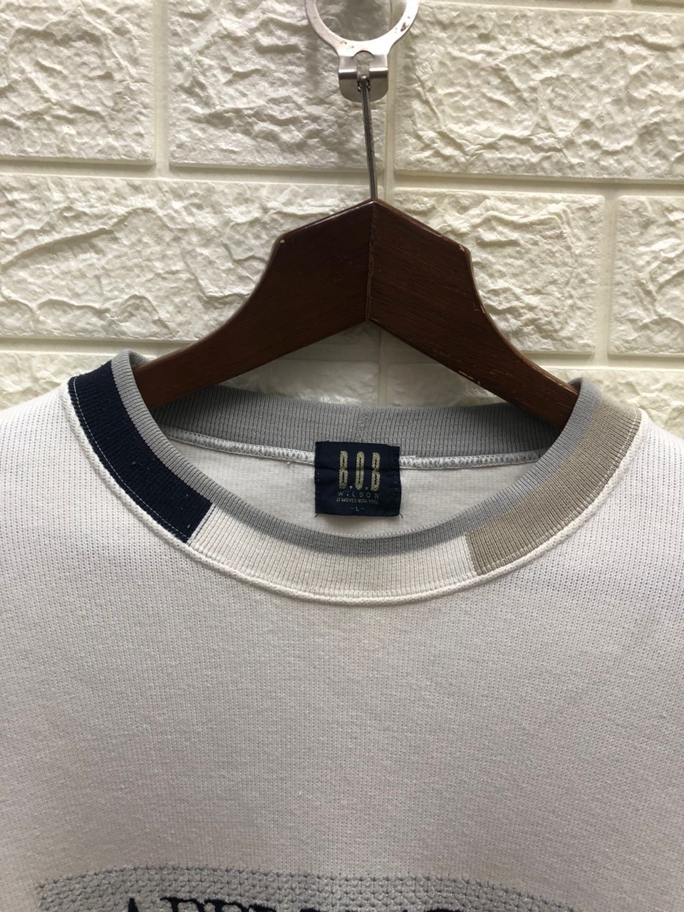 Japanese Brand Vintage Bobwilson knitwear sweater application Size US L / EU 52-54 / 3 - 6 Thumbnail