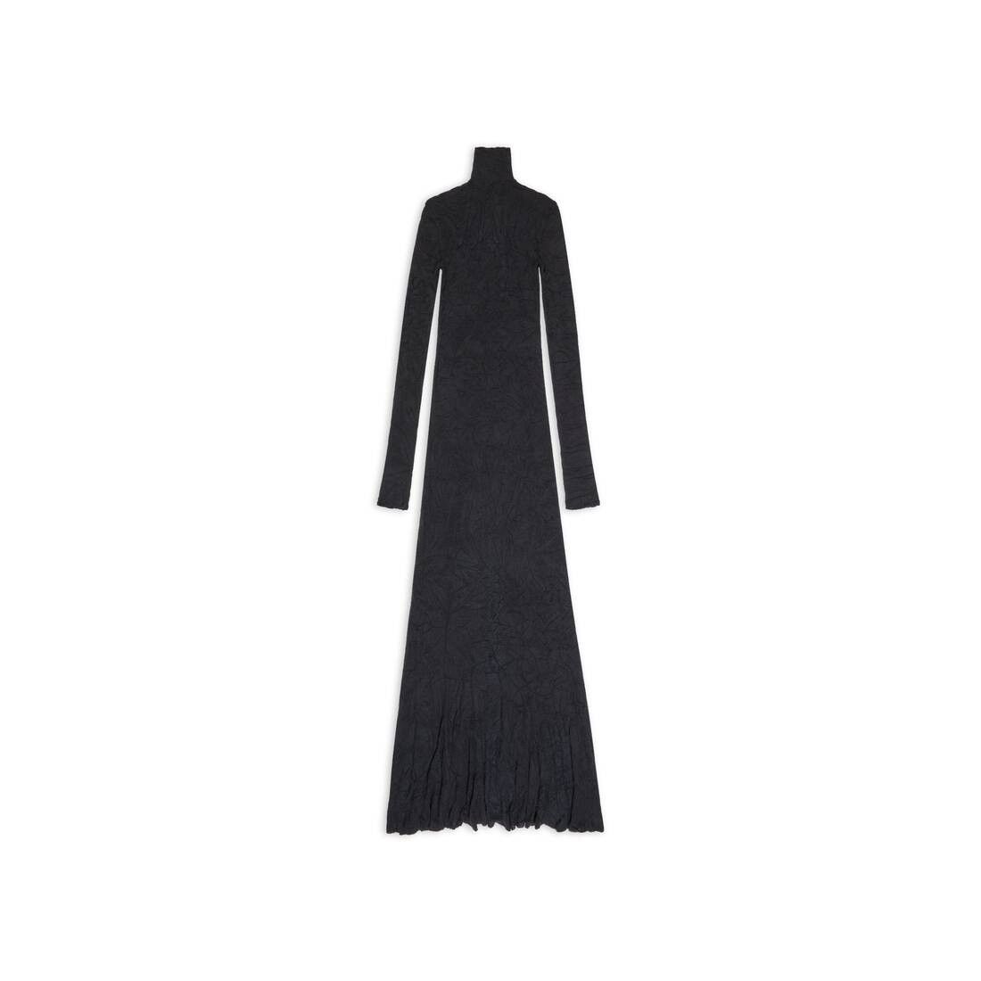 Balenciaga o1mt1gz1224 Maxi Godet Dress in Black Size M / US 6-8 / IT 42-44 - 2 Thumbnail