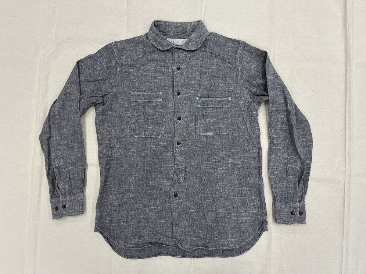 Haversack HAVERSACK Japan Round Collar Textured Cotton Shirt Gray L Size US L / EU 52-54 / 3 - 2 Thumbnail