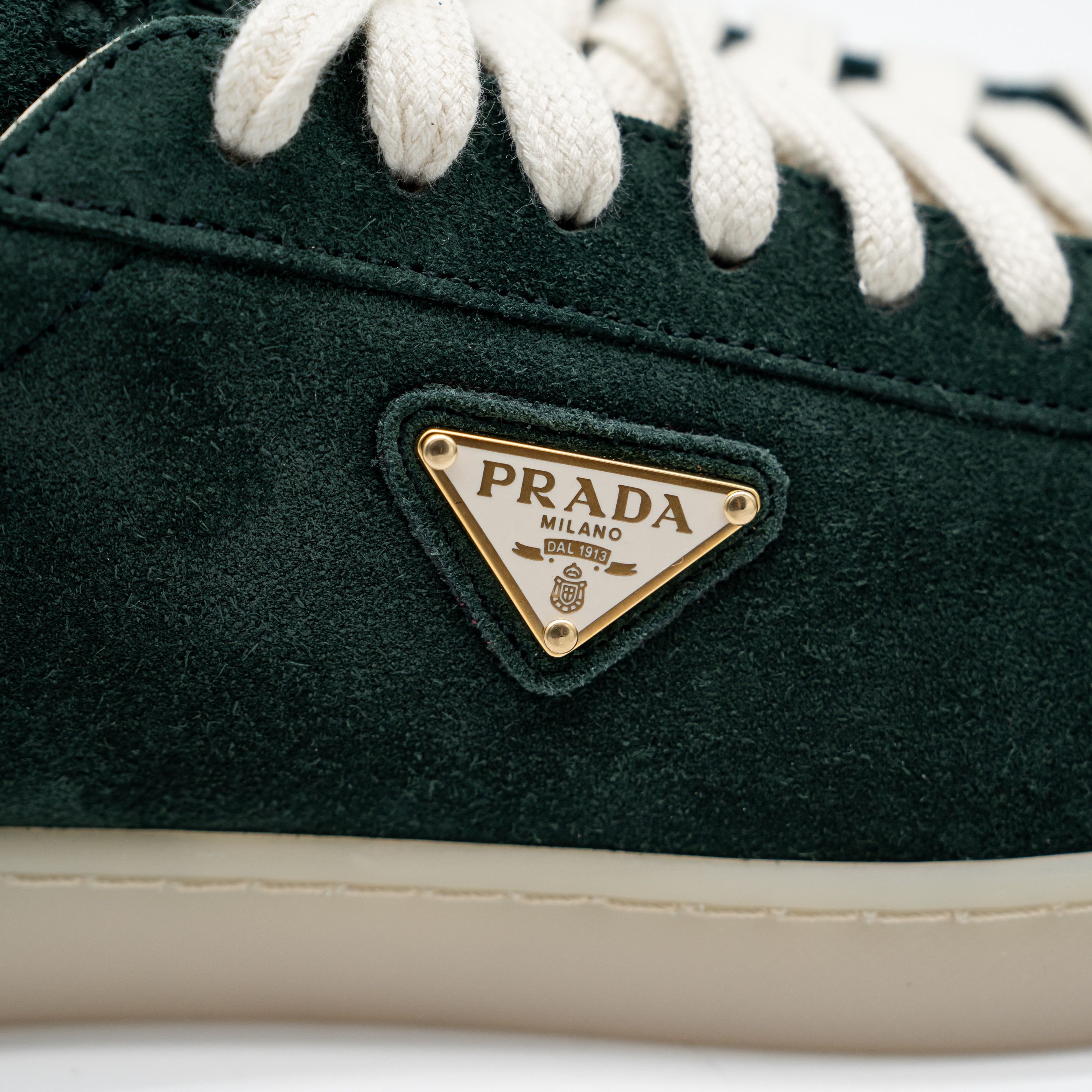 Prada 8uk 9 US Prada Lane Green Suede Sneakers Triangle logo Size US 9 / EU 42 - 9 Thumbnail
