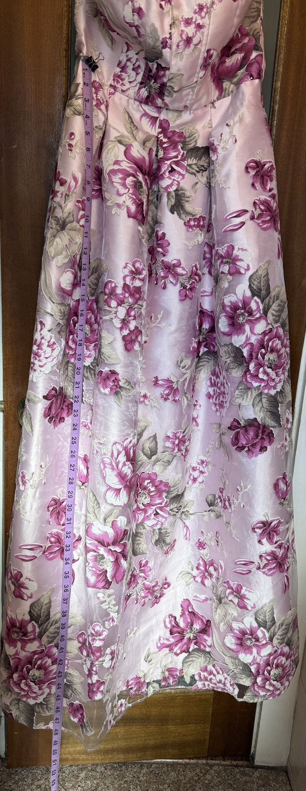 Anthropologie BHLDN Anthropologie Merritt Purple Floral Strapless Gown Size L / US 10 / IT 46 - 4 Thumbnail