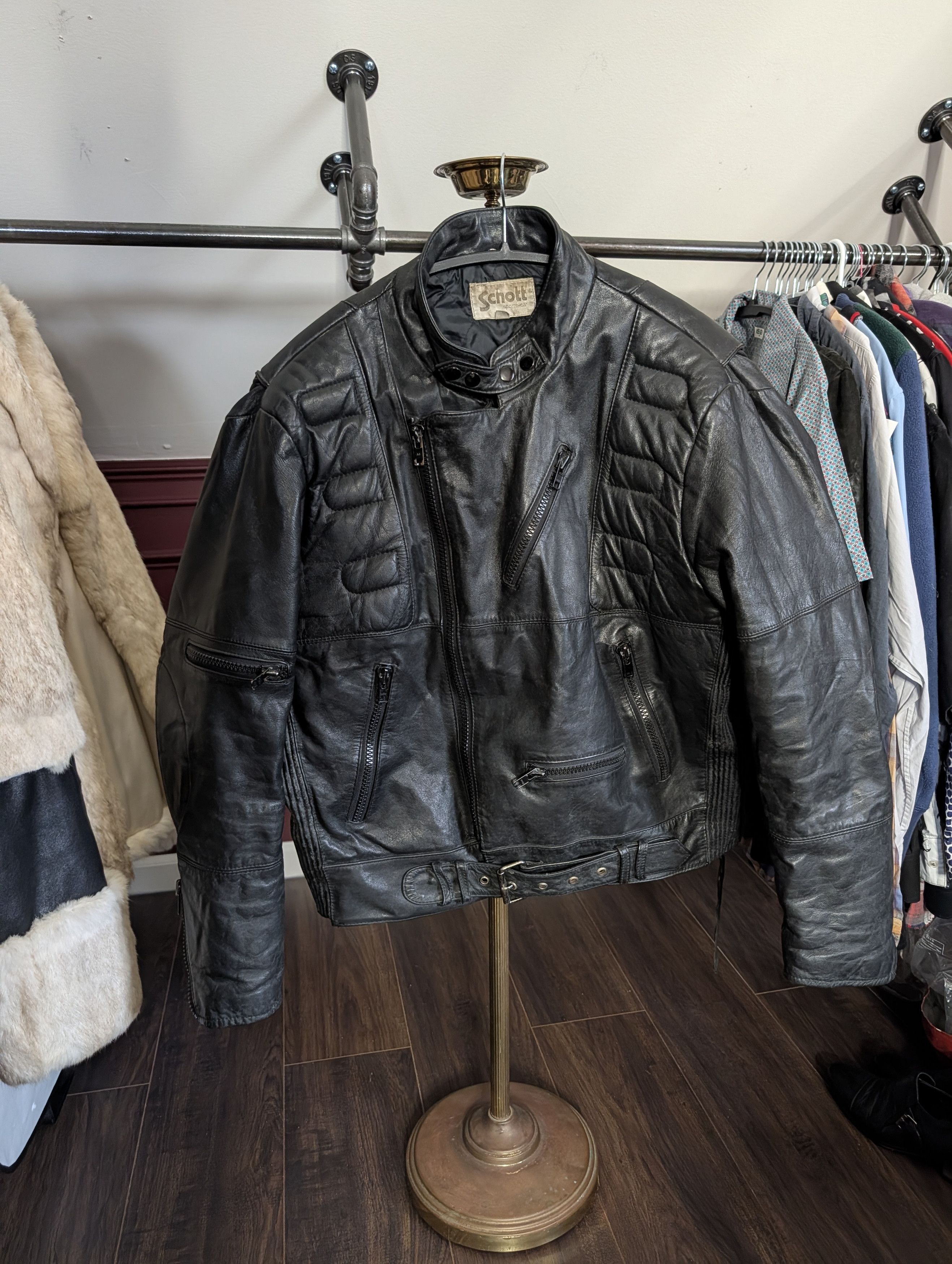 Schott × Stussy Stussy x Schott NYC Leather Racing Jacket | Grailed