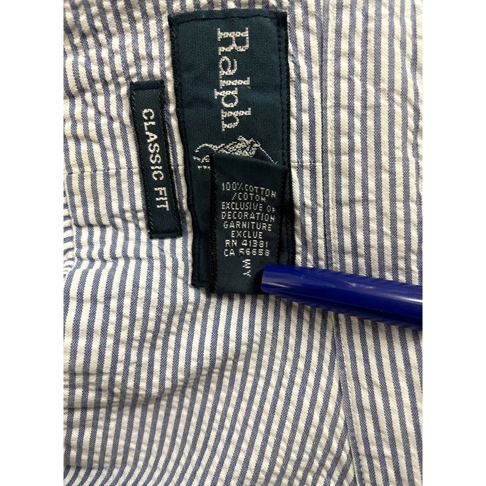 Ralph Lauren Ralph Lauren Shirt Mens 3XL Blue & White Button Down Size Striped Classic Fit Size US XXL / EU 58 / 5 - 5 Thumbnail