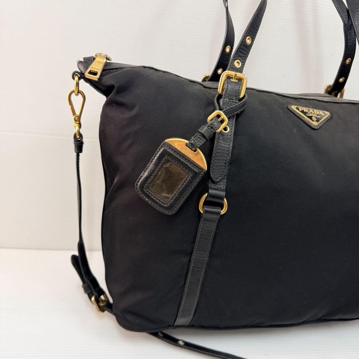 Prada Prada Nylon Black Large Tote Shoulder Bag Size ONE SIZE - 3 Thumbnail