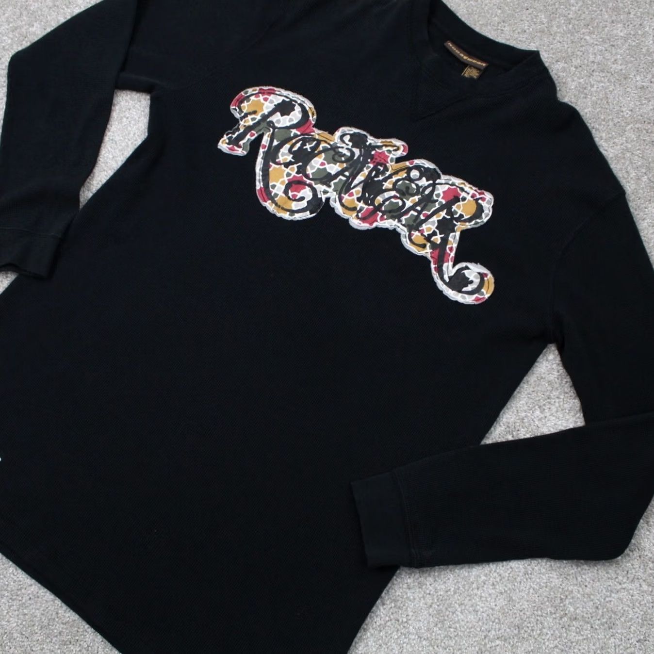 Rocawear Rocawear Shirt Mens 2XL XXL Black Waffle Knit Cotton/Poly Long Sleeve Pullover Shirt Size US XXL / EU 58 / 5 - 3 Thumbnail
