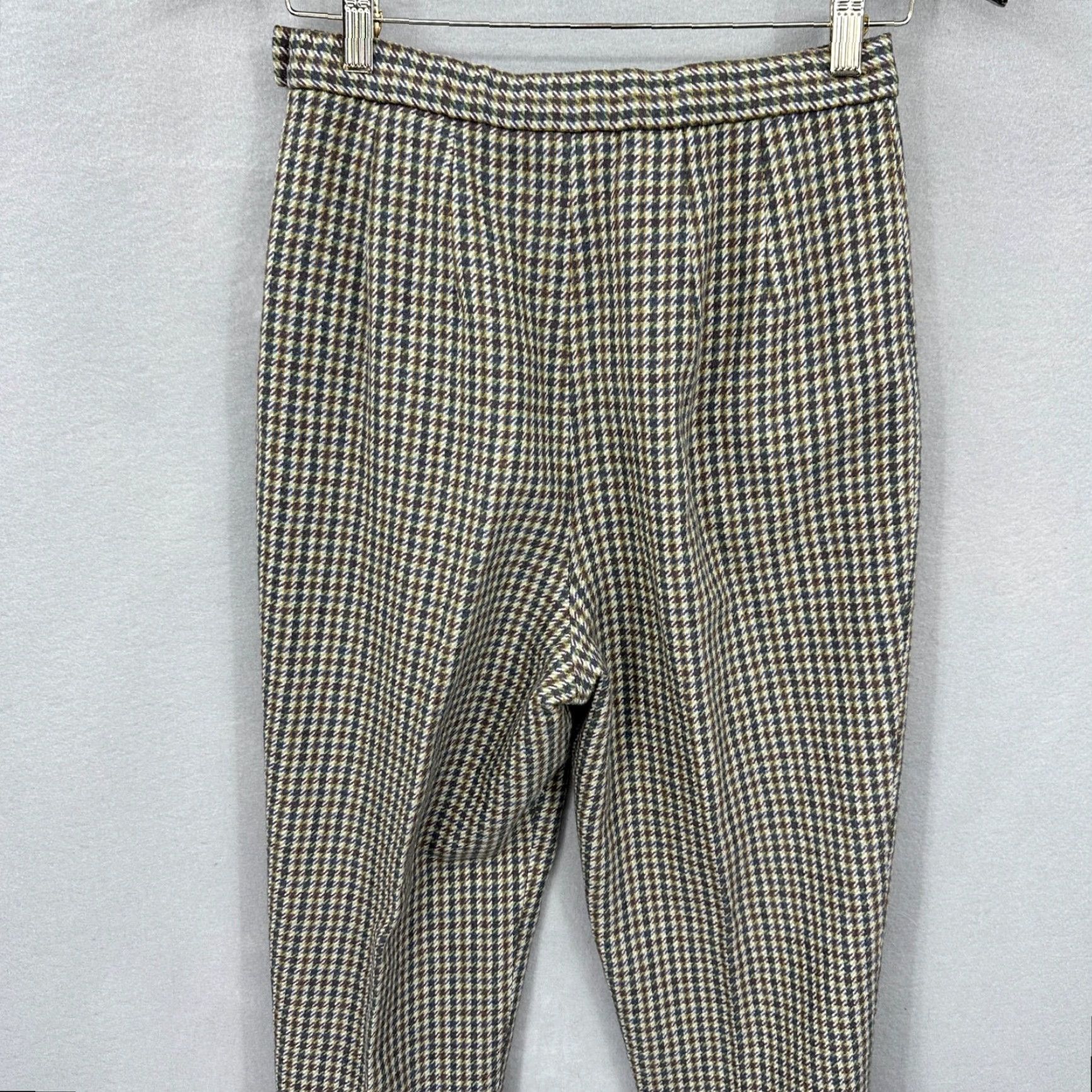 Pendleton VINTAGE Pendleton Knockabout Pants Womens 6 Green Houndstooth Wool Zip Preppy Size 28" / US 6 / IT 42 - 5 Thumbnail