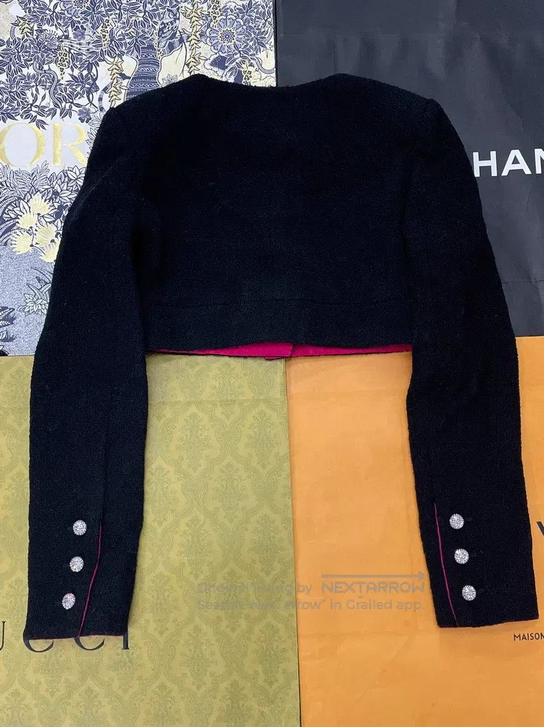 Chanel Chanel Black short diamond button jacket Size XXS / US 00 / IT 34 - 3 Thumbnail