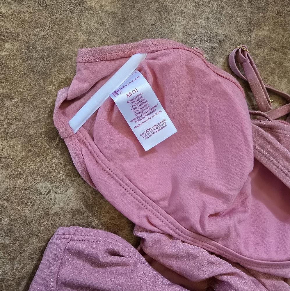 Designer Light Pink Shimmer NOBO Monokini Size ONE SIZE - 4 Thumbnail