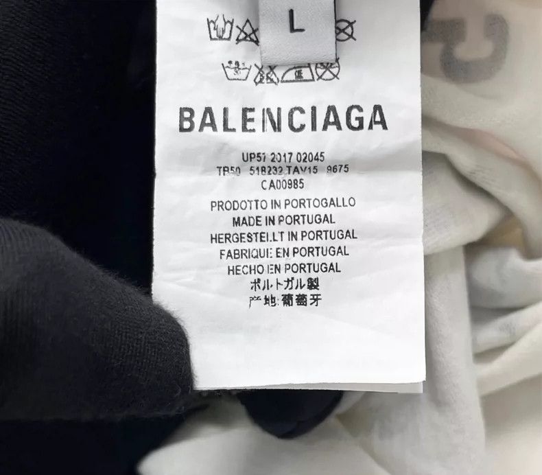 Balenciaga Balenciaga White new logo back letter short sleeve Size L / US 10 / IT 46 - 4 Thumbnail