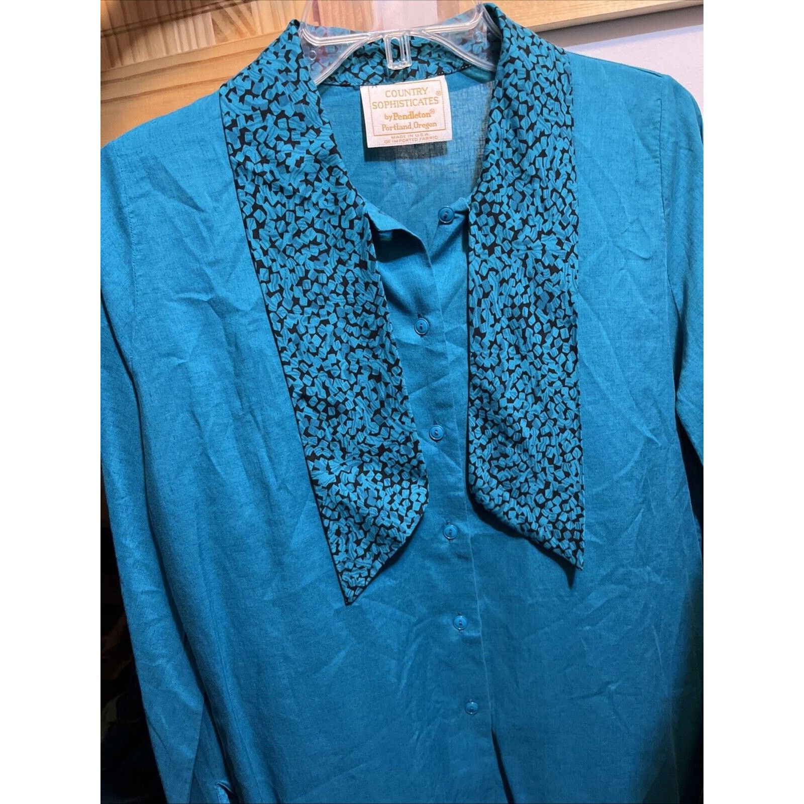 Pendleton Pendleton Country Sophisticates Women 6 Blue Rayon Linen Top Size M / US 6-8 / IT 42-44 - 11 Thumbnail
