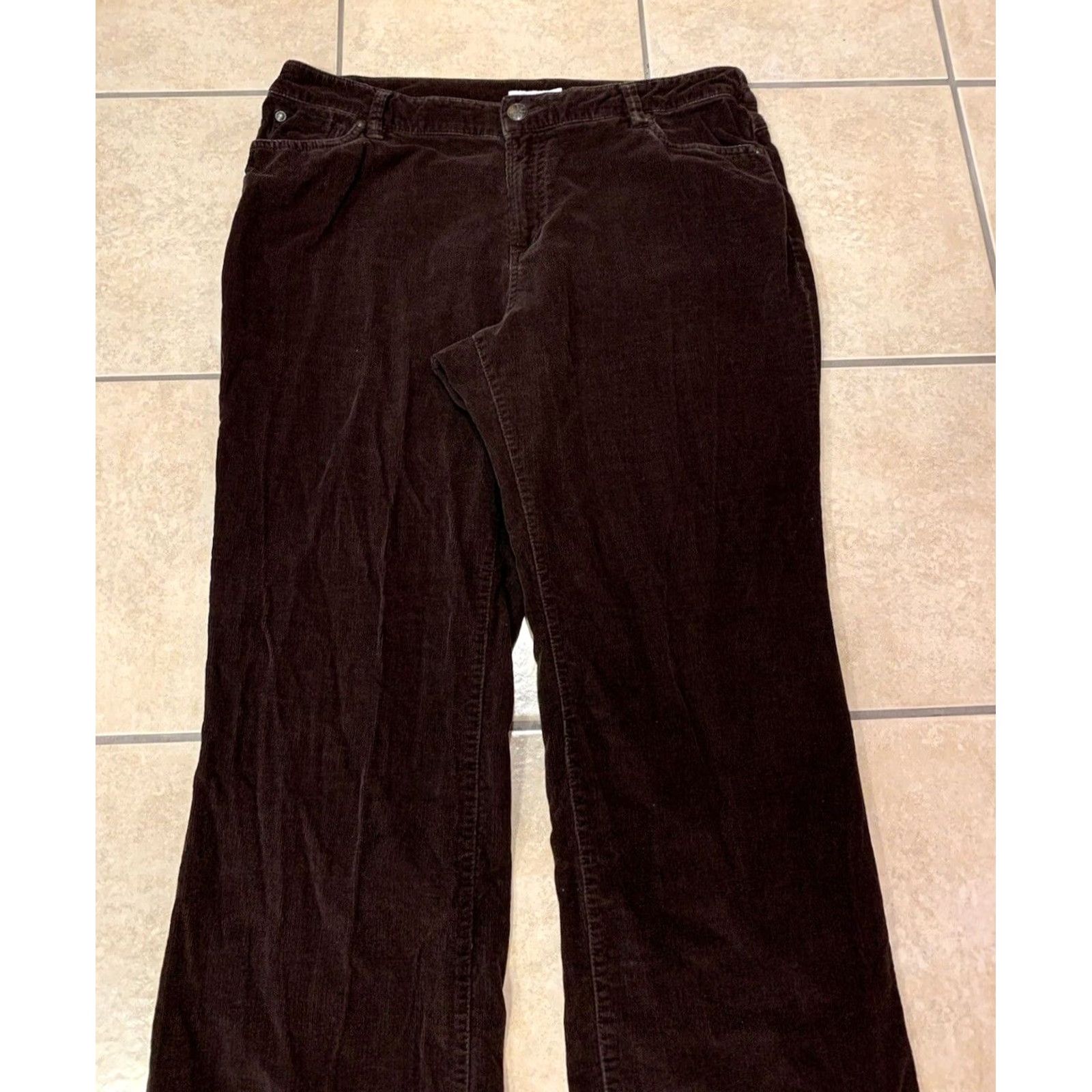 Vintage VINTAGE Dressbarn Women's Pants Brown Corduroy Wide Leg 35x30 Regular Inseam 30 Fall Spring Winter Workwear Casual Travel Mens Womens Girls Boys Size 36" / US 14 / IT 50 - 3 Thumbnail
