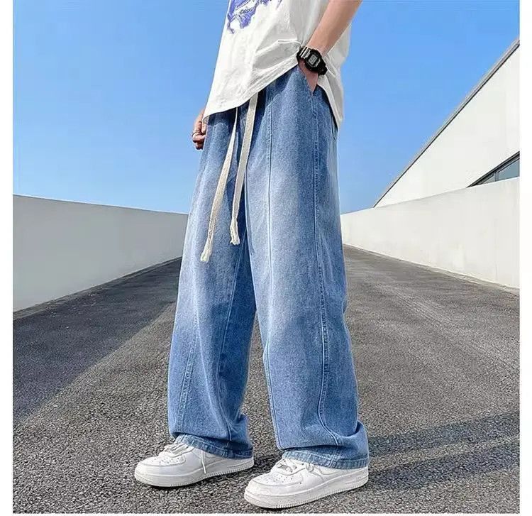 Japanese Brand Straight and loose tapered washed jeans Size US 34 / EU 50 - 2 Thumbnail