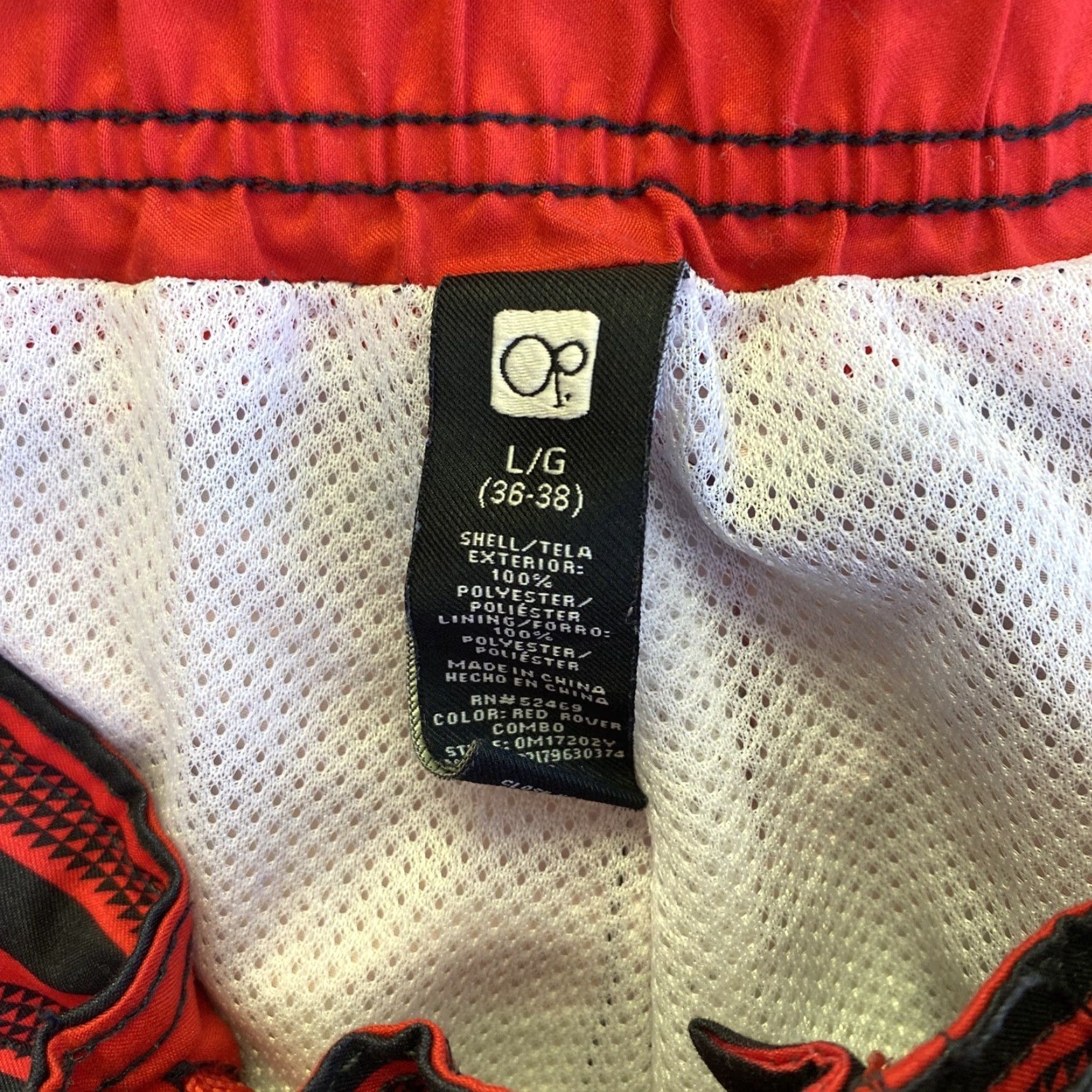Ocean Pacific Ocean Pacific Board Shorts Men's L Lined 36-38 Swim Surf Water Red Black Size US 33 - 3 Thumbnail