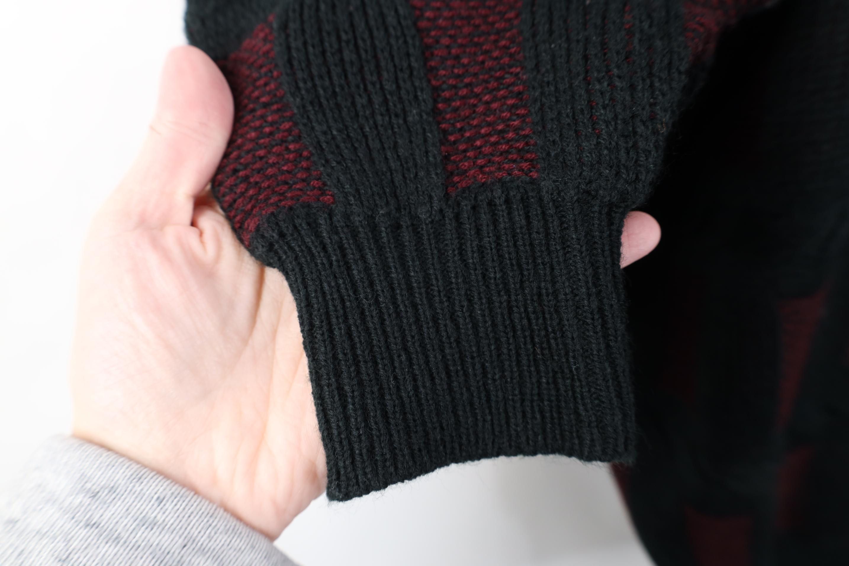 Vintage Vintage 90s Streetwear Checkered Ribbed Cable Knit Sweater Size L / US 10 / IT 46 - 5 Thumbnail