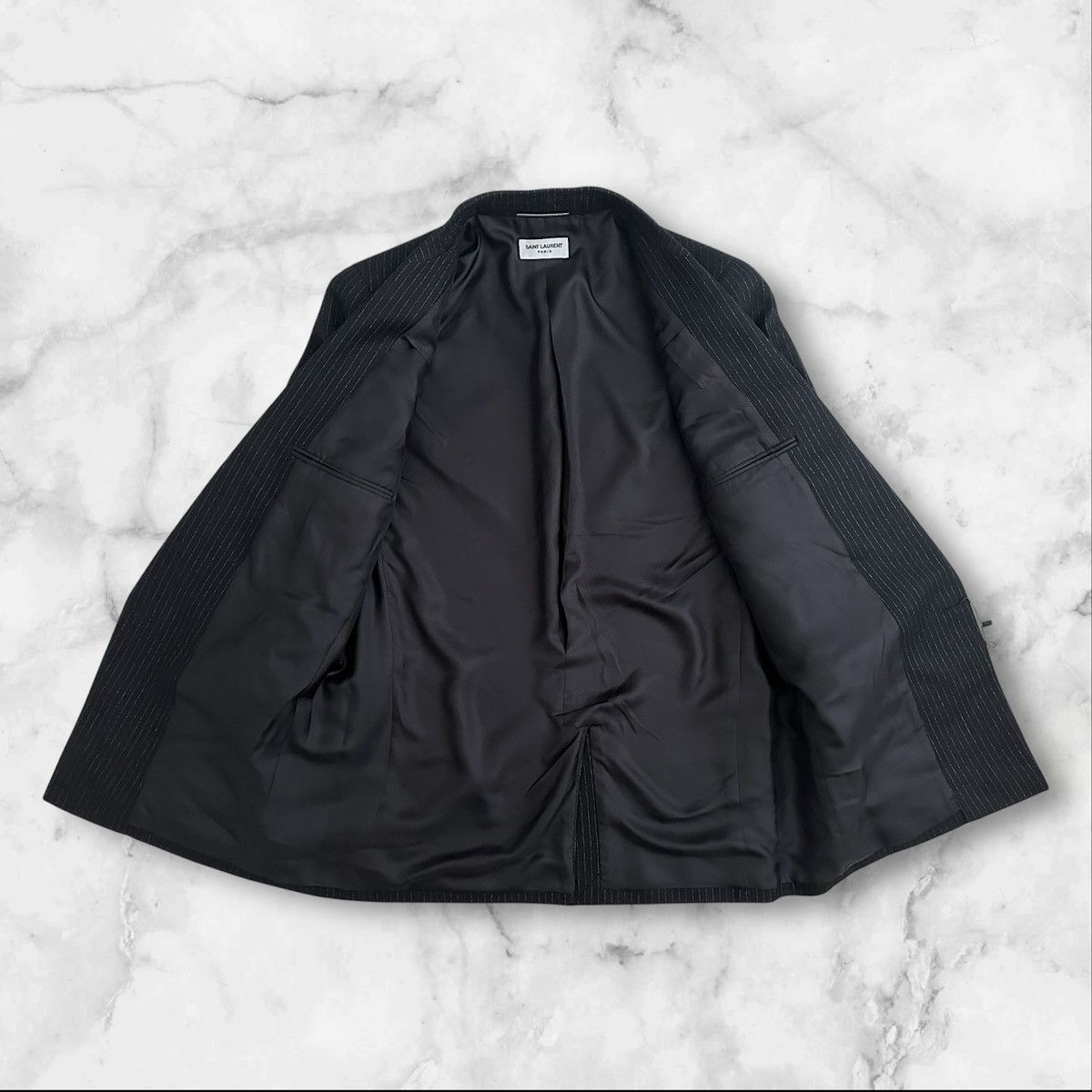 Saint Laurent Paris Saint Laurent Wool Pinstripe Blazer Size 42R - 6 Thumbnail