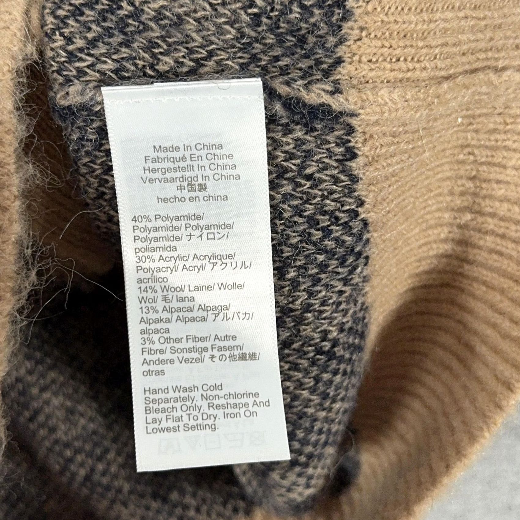 J.Crew J.Crew Cardigan Womens XXS Checkered V-Neck Raglan Knit Wool Alpaca Brushed Yarn Button Front Sweater Brown Navy Tan Pattern Size XXS / US 00 / IT 34 - 5 Thumbnail