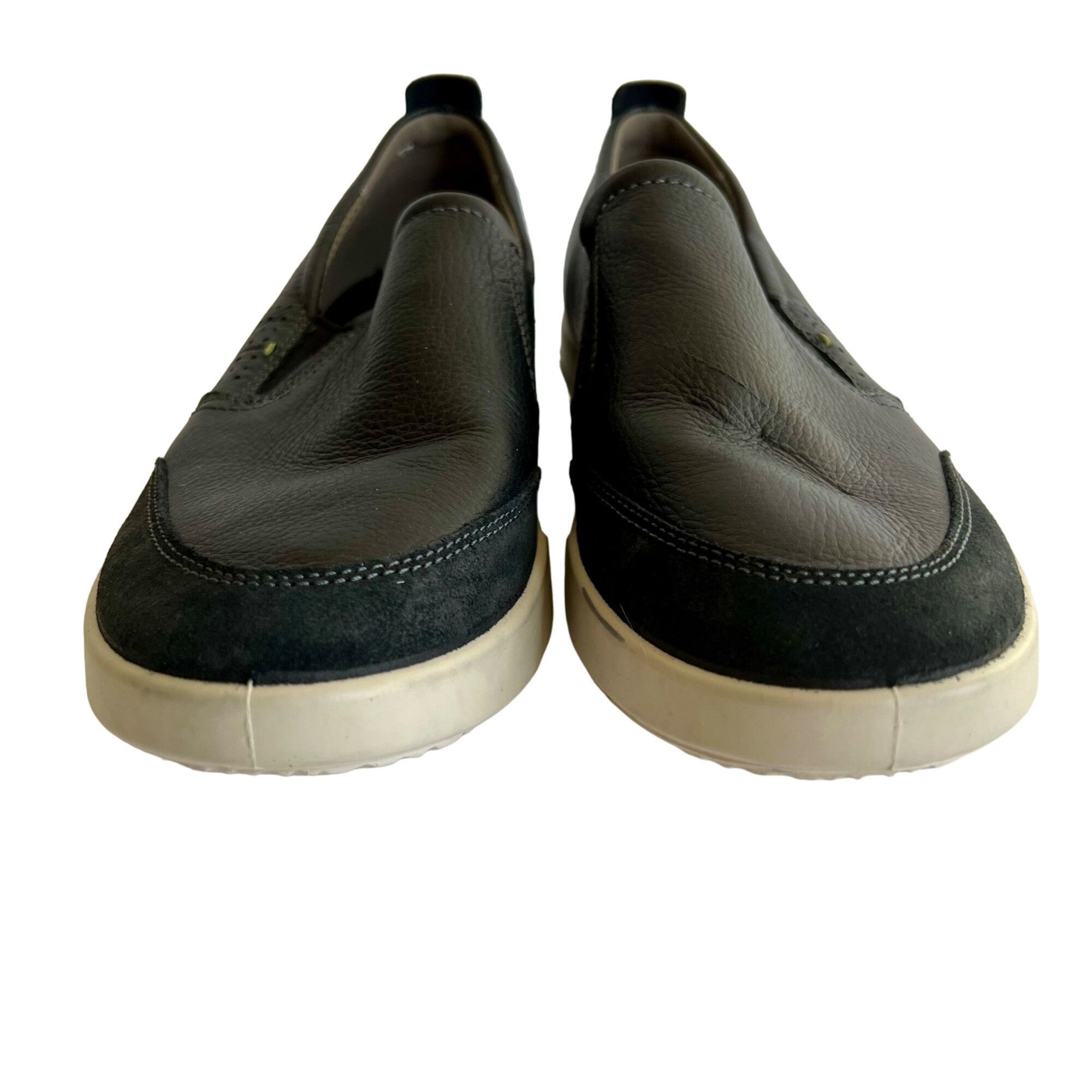 Ecco Slip On Shoes Black Leather Collin Casual Sneakers