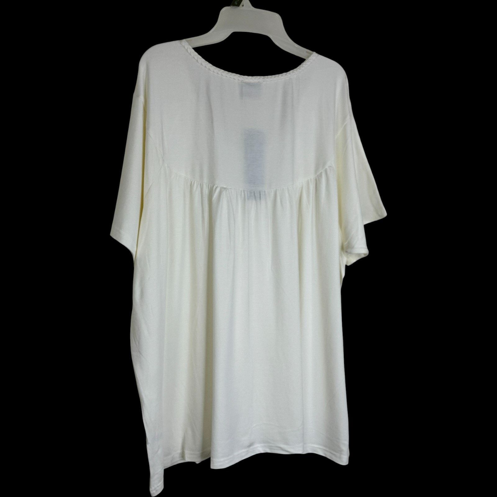 Other Laurie Felt 2X White Bamboo Blend V-Neck Tunic Top Size XXL / US 16-18 / IT 52-54 - 2 Thumbnail