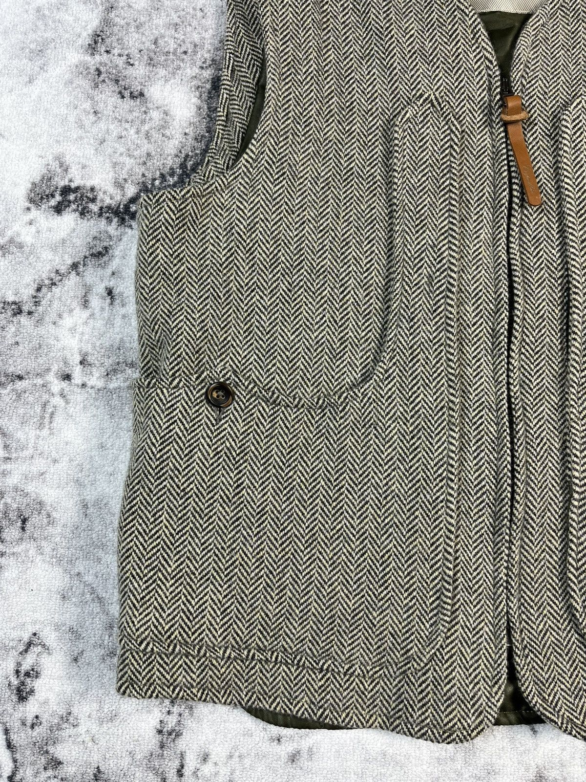 Vintage Capalbio Tweed Vest Herringbone Wool Italy Utility Size US M / EU 48-50 / 2 - 2 Thumbnail